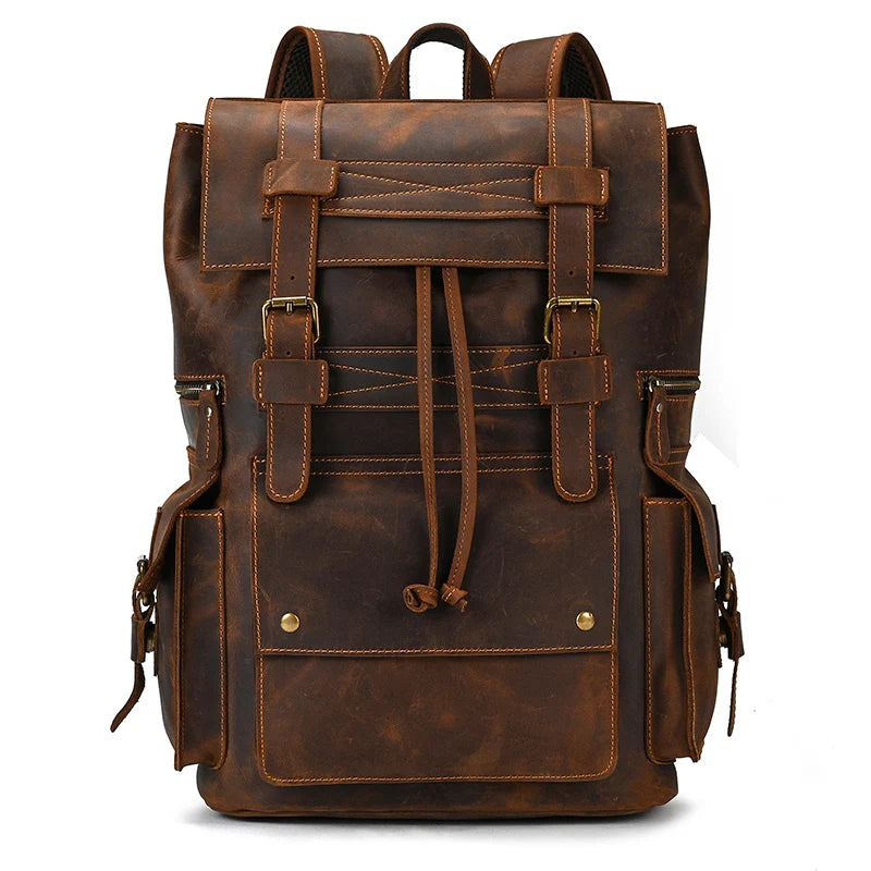 2025 New Arrivals Leather Backpack For Men Male Genuine Leather Laptop Travel Backpack 17 Inch Daypack Shoold Bag Men Male Large