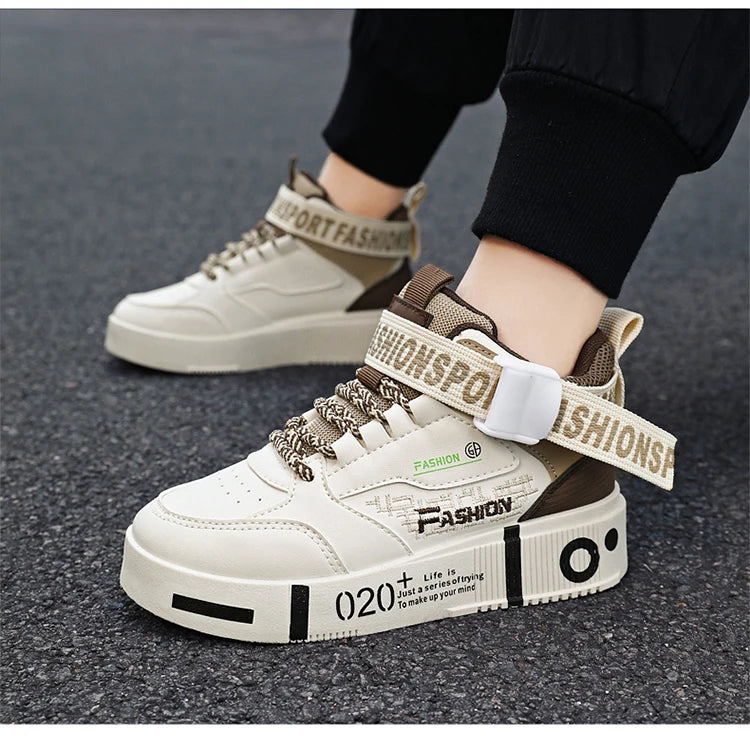 Kids Fashion Sports Shoes Boys High Top Board Shoes Leisure Breathable Outdoor Children Running Sneakers boys Child Casual Shoes