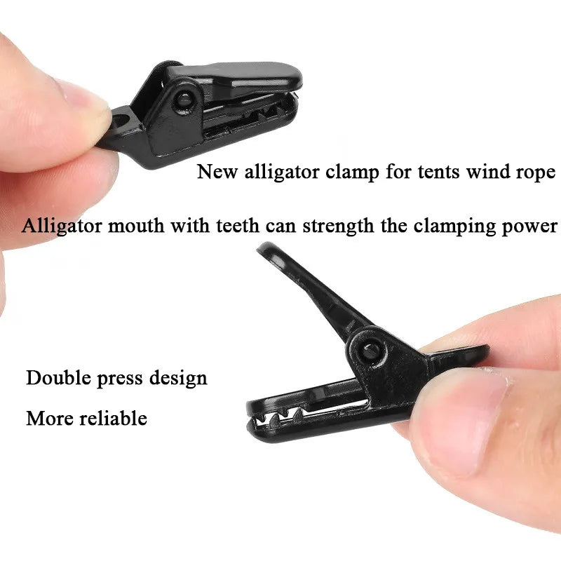 4/8/10/12 Pcs Outdoor Tent Clip Tarpaulin Awning Fixed Tool Hard Wind Rope Clamps Reusable Hiking Camping Accessories Mini