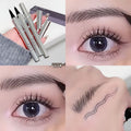 Crayon à sourcils liquide ultra-fin 2 points en argent, tatouage sauvage, étanche, fourche à 2 dents, stylo à sourcils, facile à prendre en main, maquillage des yeux