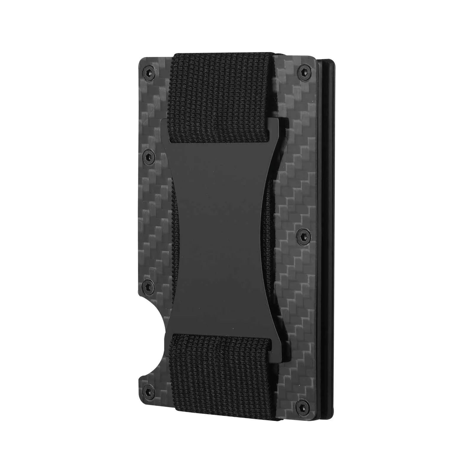 New Slim Fashion RFID Protection Card Holder Men Women Aluminum Wallet Elasticity Back Pouch ID Credit Case Unisex Travel Purse