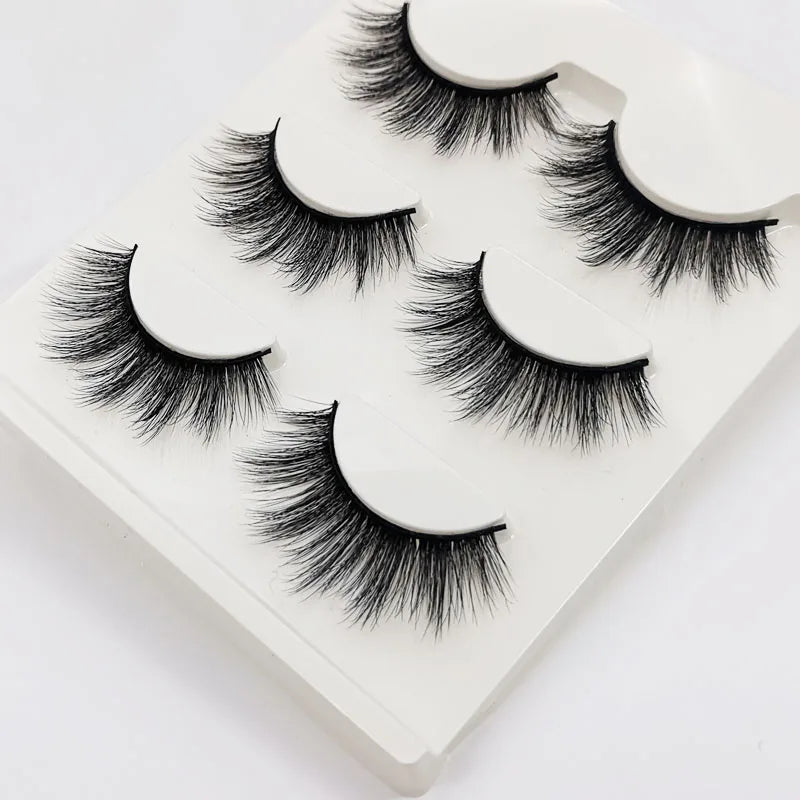 SHIDISHANGPIN 3 pairs 27 styles 3D Faux Mink Hair Soft False Eyelashes Fluffy Wispy Thick Fake Lash Handmade Eyelash Eye Makeup