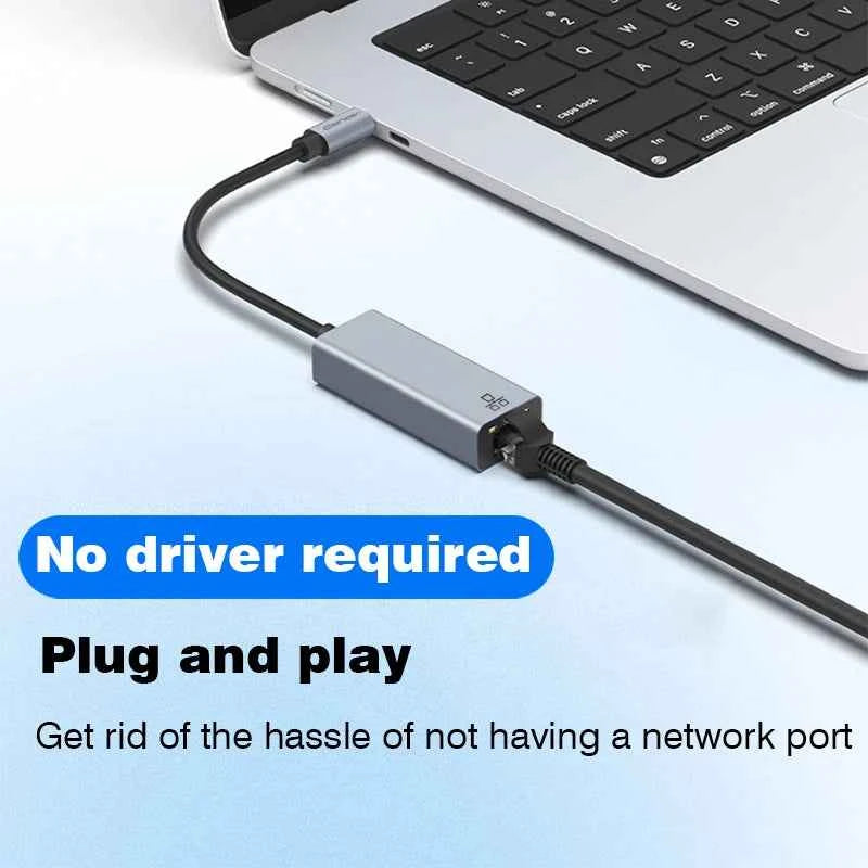 UGOURD 100Mbps 1000Mbps USB C Ethernet Adapter with Charge 100W USB3.0 2.5 Gigabit Network Card USB to RJ45 Lan Cable Converter