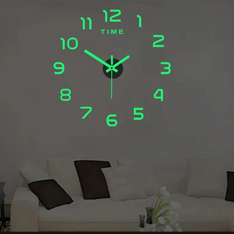 Luminous Wall Clock Digital Clock Wall Stickers Wall Clock For Living Room Home Decor Removable Modern Design Easy To Install