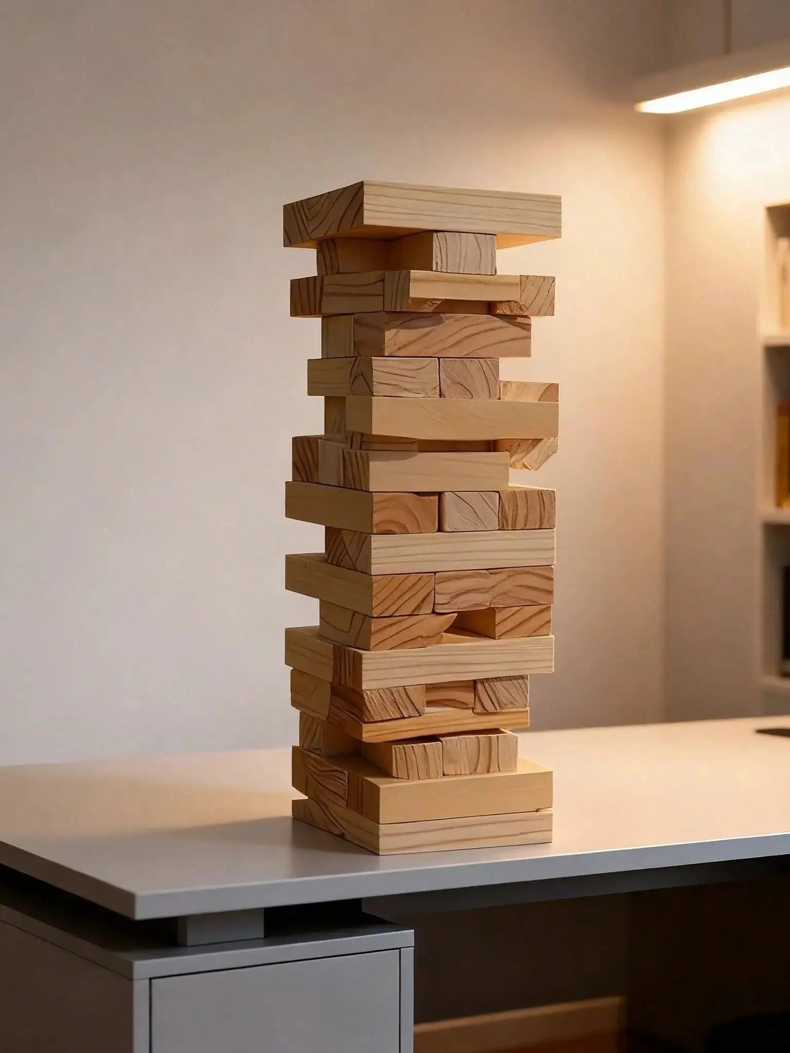 Classic Tower Game - 54 Pieces Wooden Stacking Blocks for Family Kids, Brain Teaser Balance Party Game, Educational Pullin