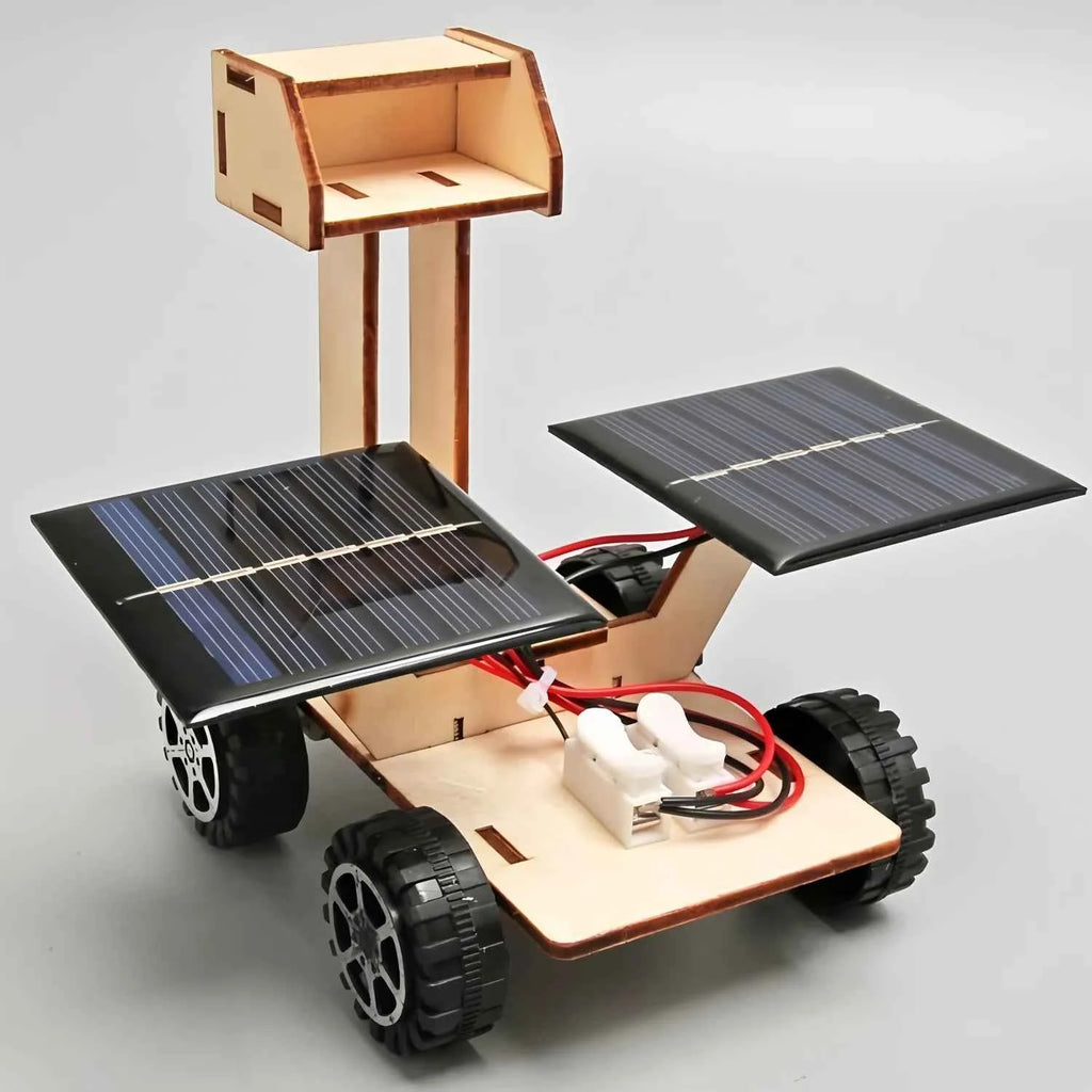 Solar Car Lunar Exploration Vehicle Children's Diy Hand-Assembled Model Diy 3d Wooden Puzzle Science And Education Toys