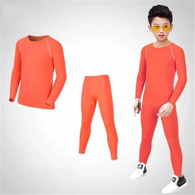 Kids Football Sets Children Boy Students Fitness Basketball Running Exercise Training Sports Soccer Top Shirt + Legging Pant M08