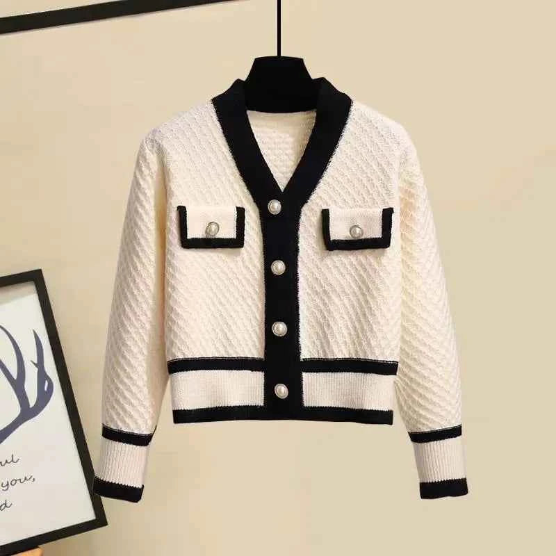 Women's Korean Fashion New Korean Loose Long-sleeved Knit Sweater Cardigans Outwear Coat