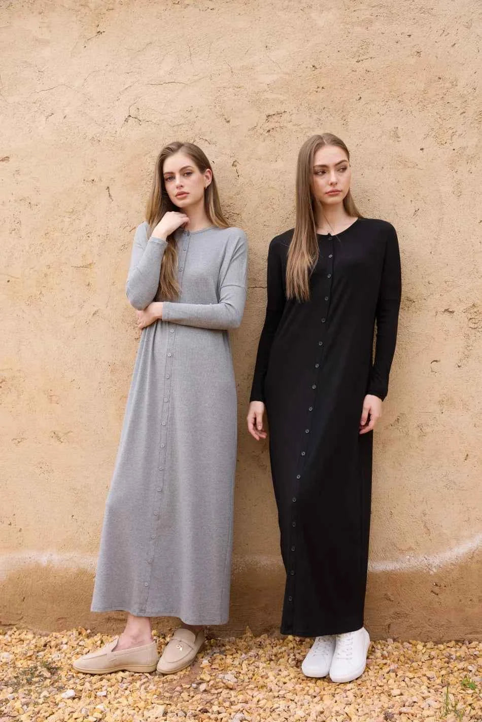 AS SS26 summer loose style button dress comfortable ribbing fabric dress o-neck lady clothes