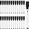 25/50Pcs Black Dry Erase Markers with Eraser Cap-MiniWhite Board Marker for Office School Supplies-Vastea