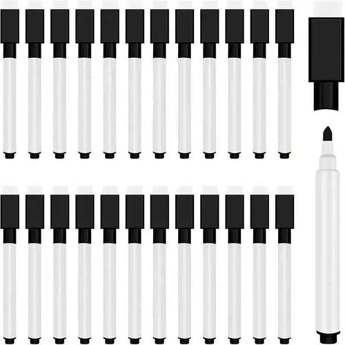 25/50Pcs Black Dry Erase Markers with Eraser Cap-MiniWhite Board Marker for Office School Supplies-Vastea