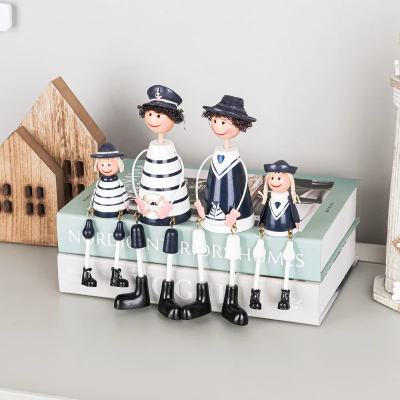 Mediterranean Style Home Decoration Figurines Desktop Ornaments Ocean Wooden Lighthouse Model Wood Ship Crafts Wall Decor Plaque