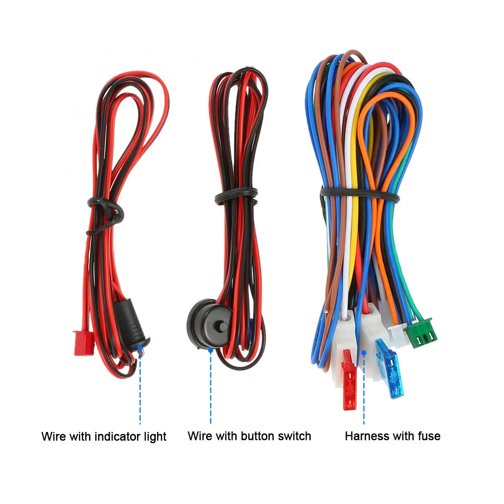 Universal Car Vehicle Security System Burglar Alarm Protection Anti-theft System 2 Remote with Siren Wiring Harness Programmable