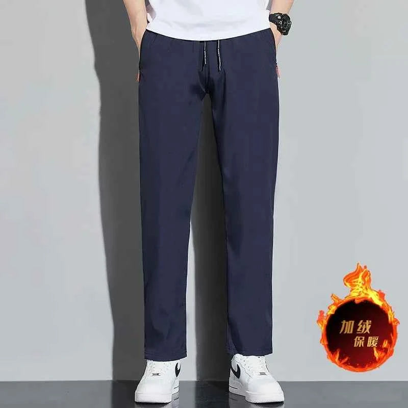 Men's Casual Pants Business Stretch Slim Fit Elastic Waist Jogger Korean Classic Blue Black Gray Male Brand Trousers