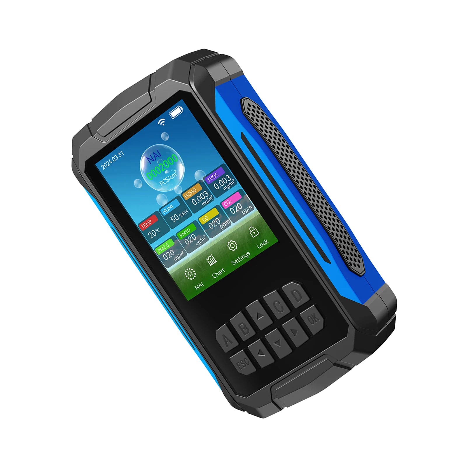 Portable Air Quality Detector Ionizer Meter with Alarm Function - Negative Ion Concentration Temperature Humidity Tester