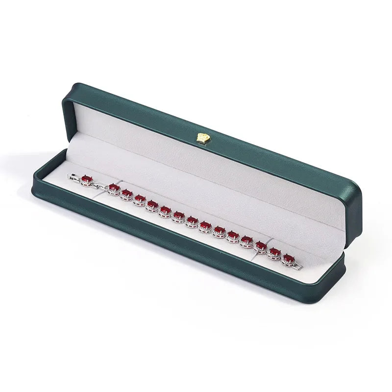 Green Leather Portable Jewelry Box Bracelet Necklace Jewelry Organizer Jewelry Case Boxes Storage Packaging Display Boxes N