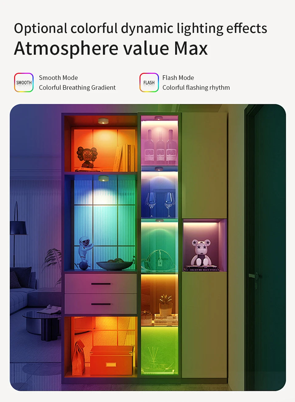 RGB White Led Night Light with IR Remote Control Rechargeable Lamp Wireless Under Cabinet Lights Spotlight for Display Closet