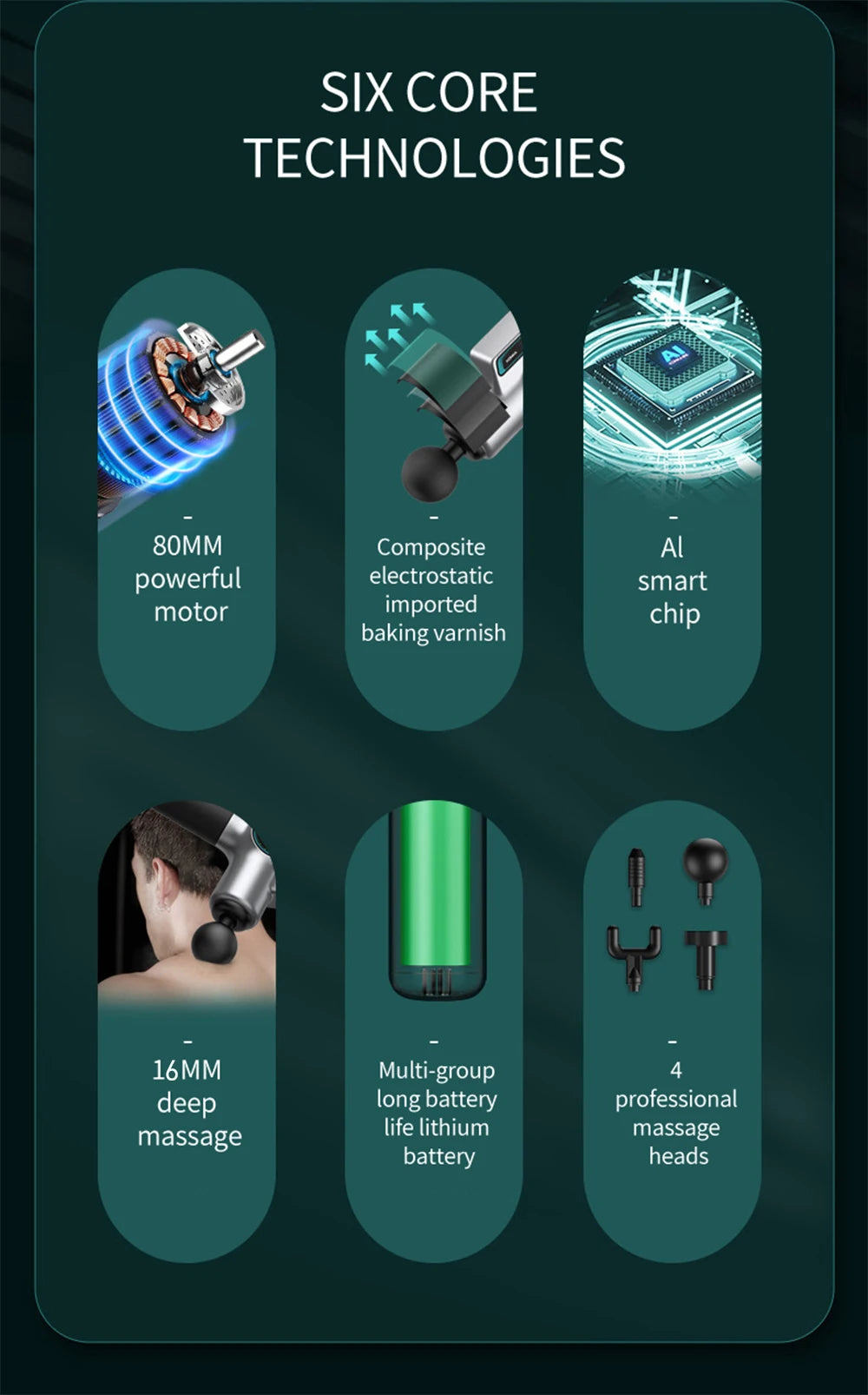Professional Massage Gun High Frequency Vibration 99 Files Adjustment Electric Deep Tissue Muscle Body  Back Neck Massager