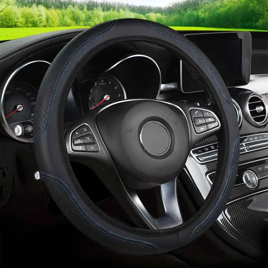 The car steering wheel cover has no inner ring Steering Wheel Cover Anti Slip Breathable  Cover Universal Microfiber Leather