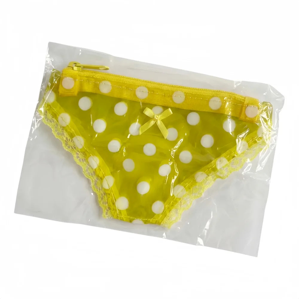 New Briefs Shape Cosmetic Bag Mesh Lace Heart Makeup Storage Pouch Y2K Transparent Toiletry Bag Storage for Travel