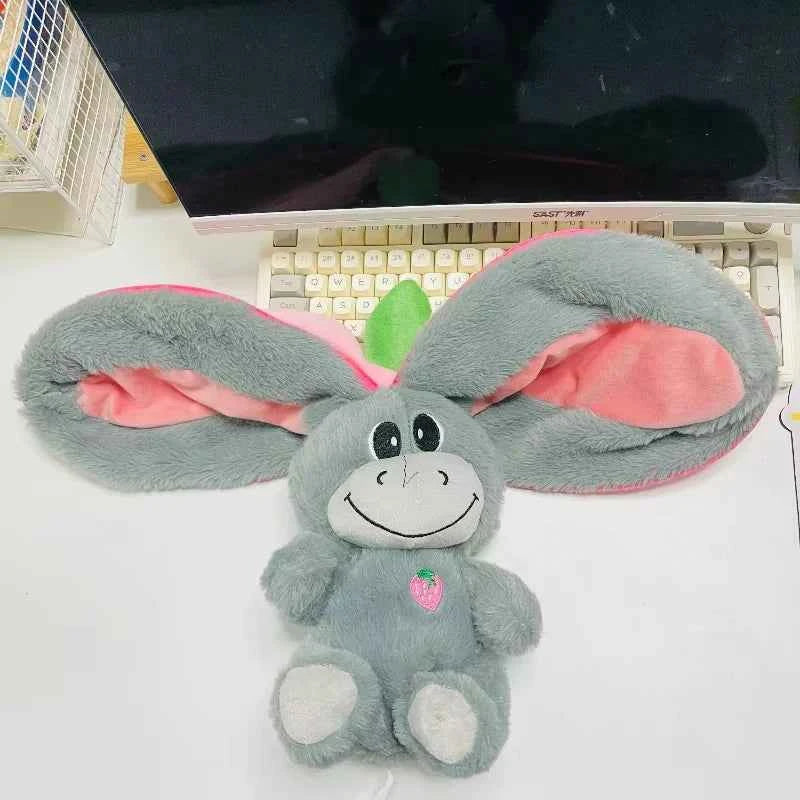 Baby Strawberry Donkey Plush Toy Stuffed Creative Into Fruit Transform Breathing Donkey Sleeping Doll 30cm for Kid Birthday Gift
