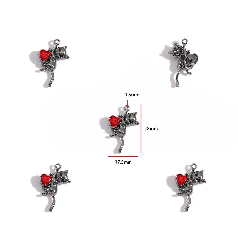 2pcs 25 styles Dark Gothic Retro Black flower moon Heart snake charm for Personalized Necklace Earrings Pendant DIY Accessories