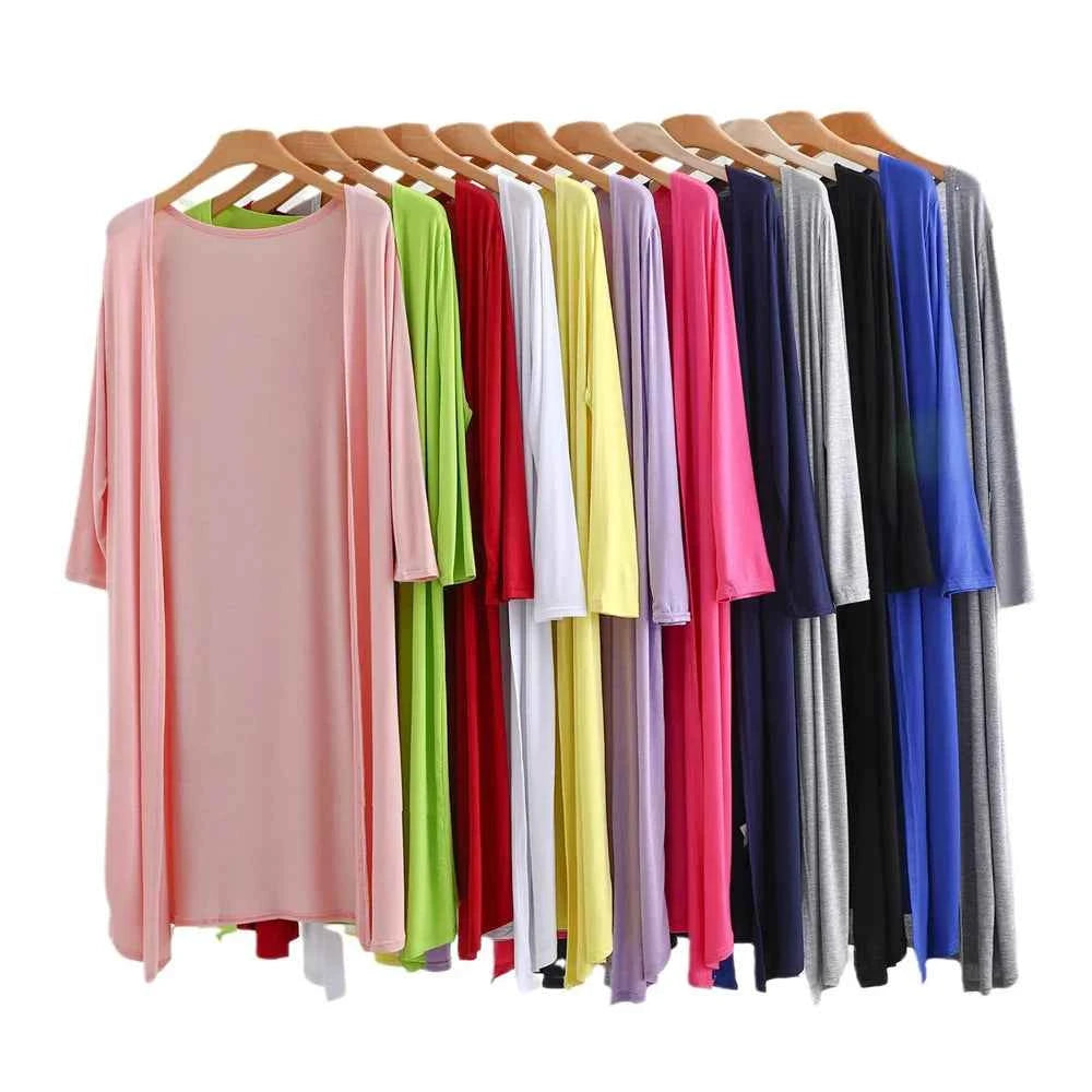 Summer Autumn 12 Colors Women Modal Long Cardigan Female Cotton Sweater Cardigans Long Sleeve Women Casual Coat Ladies Outerwear