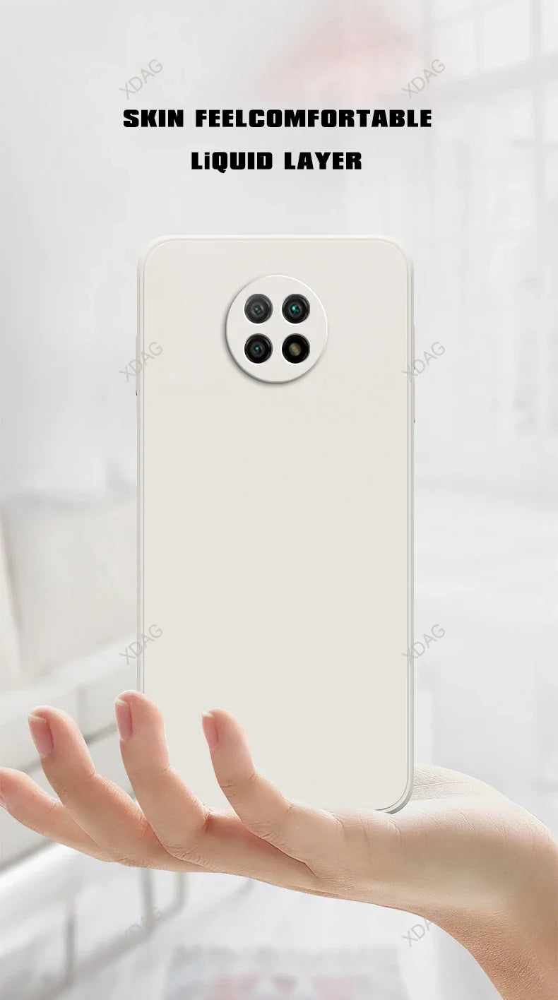 Original Basic Phone Case Cover for Xiaomi Redmi Note9 Note 9T 9 Pro 9Pro Max 9S 5G Square Silicone Soft Back Fundas Accessories
