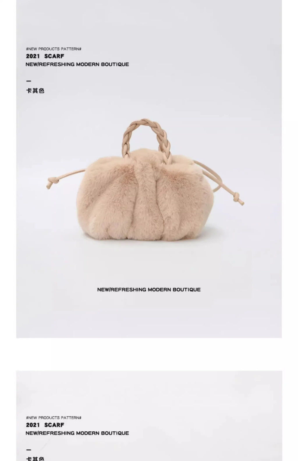 Autumn and winter versatile simple solid color portable hair bag women's autumn and winter new pleated cloud bag high-end plush