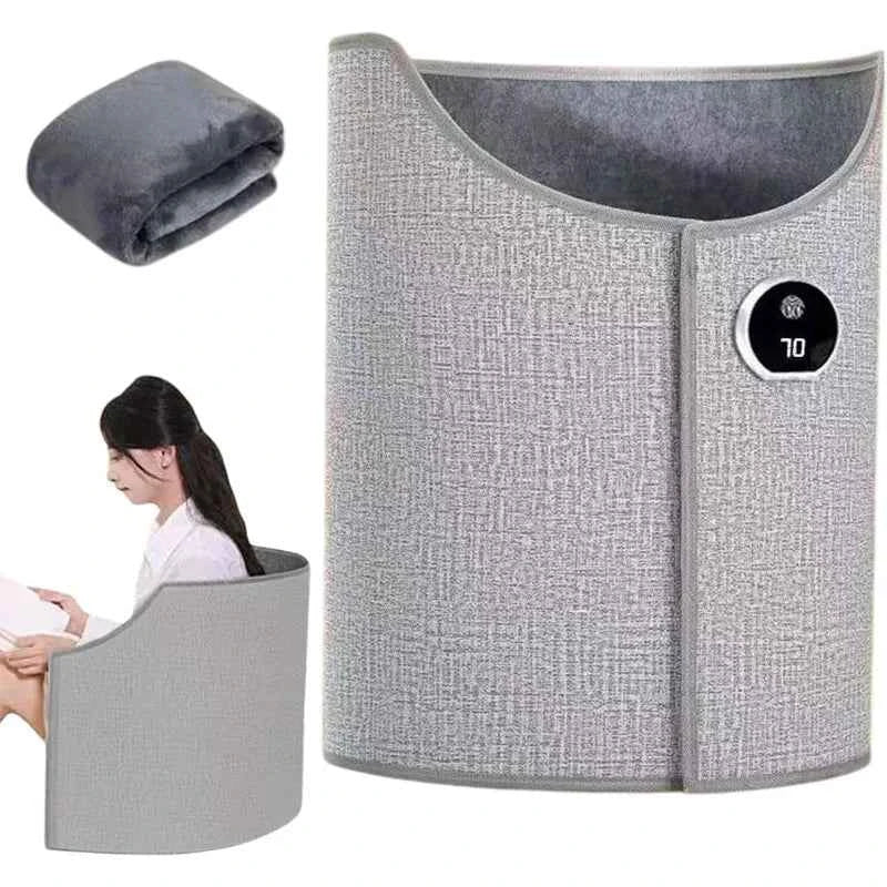 Silent Foldable Leg Warmer Pro - Under Desk Electric Foot Heater with Thermostat & Auto Shut Off for Office Home Timer