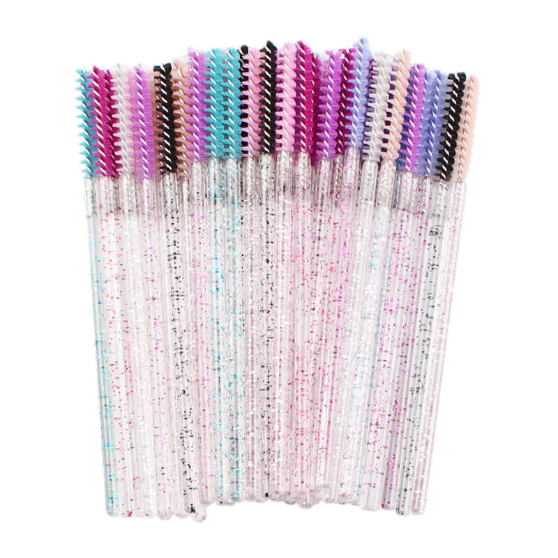 Clearance_50pcs Disposable Skinny Mascara Wands Mini Crystal Eyelash Brushes Micro Brush Lash Extension Supplies Mini Lash Brush