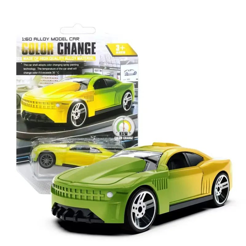 1:64 Temperature Sensitive Color Changing Magic Car Inertia Pull Back Alloy Racing Cars Crash-Resistant Toys Boy Birthday Gift
