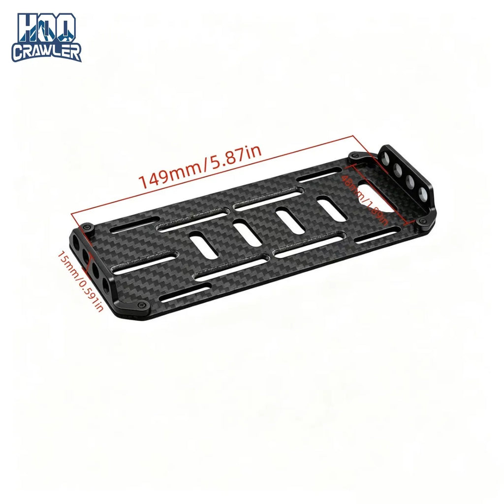 Black Carbon Fiber Battery Mounting Plate for RC Car 1:10 Scale RC Crawler Cars Axial SCX10 CC01 F350 D90 RC4WD Model Toy Part