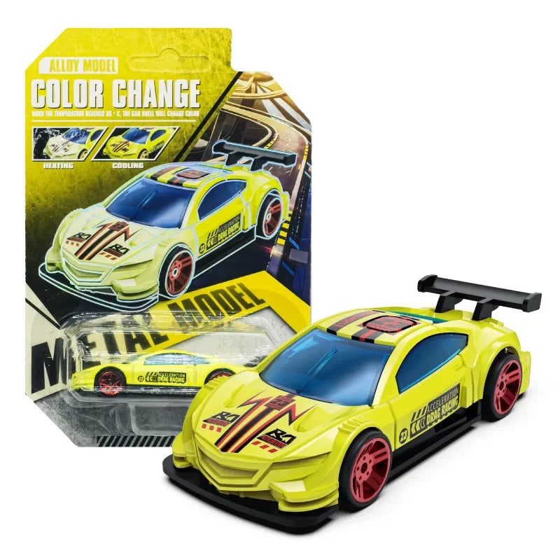 1:64 Temperature Sensitive Color Changing Magic Car Inertia Pull Back Alloy Racing Cars Crash-Resistant Toys Boy Birthday Gift