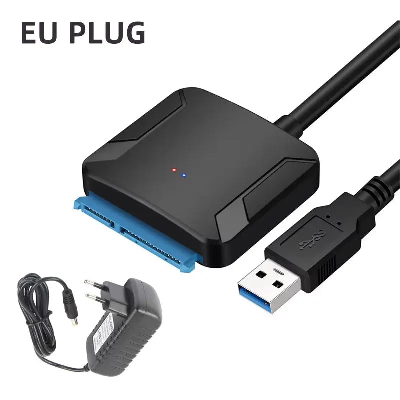 TEUCER SATA to USB 3.0 Cable USB to SATA Hard Drive Adapter Converter for 2.5" 3.5" SSD HDD Hard Drive Disk with Power Adapter
