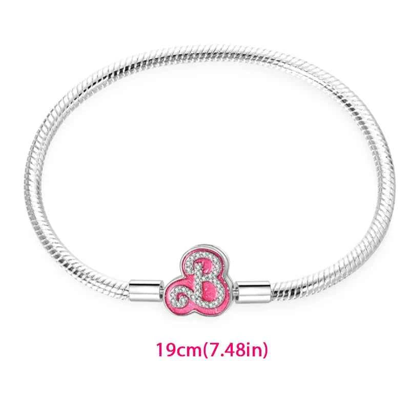 925 Silver Pink Princess Skirt Butterfly High Heels Fashion Bag Charms Beads Fit Pandach 925 Original Bracelets Fine DIY Jewelry