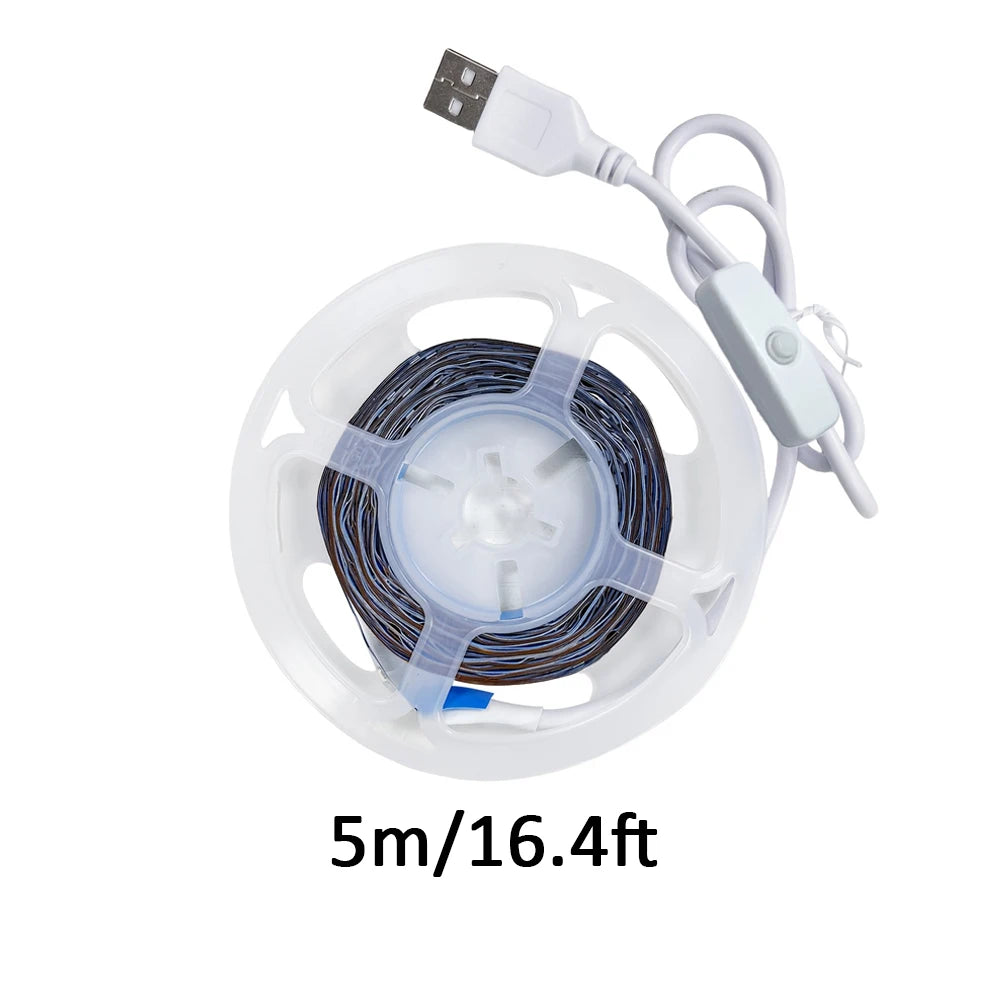 USB Led Strip Lights DC 5V 2835 White / Warm White Led Lights with ON/OFF Switch for Bedroom, Mirror, Cabinet, Wardrobe, TV