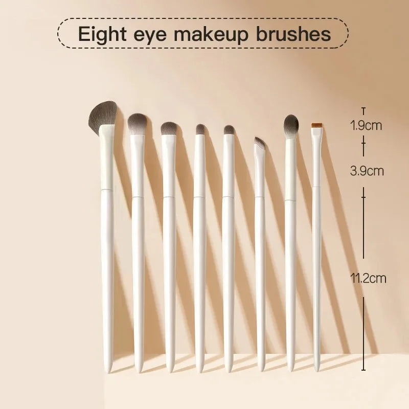 5/8/10Pcs Natural Eye Makeup Brushes Set Detail Eyeshadow Brush Makeup Brush White Ultra Soft Eyeshadow Eyeliner Makeup Tool