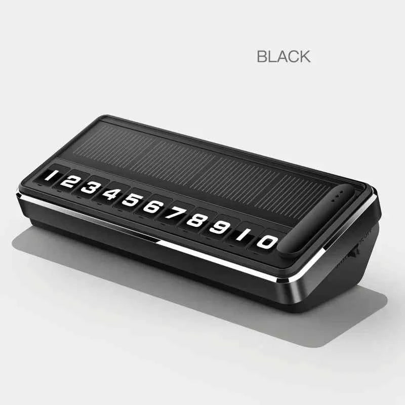 Solar Powered LED Temporary Parking Card, Multi-Number Hidden Plate, Car Parking Stop Gadget