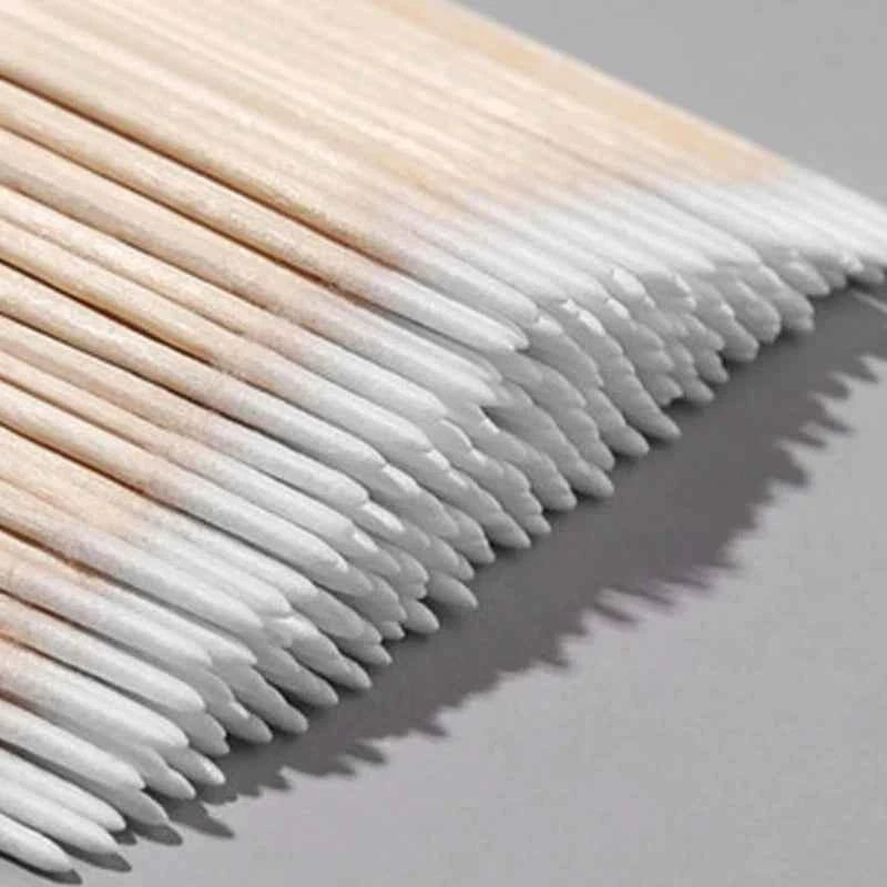 1000/200/100PCS Micro Wood Cotton Swabs Eyelash Extension Cleaning Tools Disposable Cosmetic Brush Buds for Beauty & Makeup
