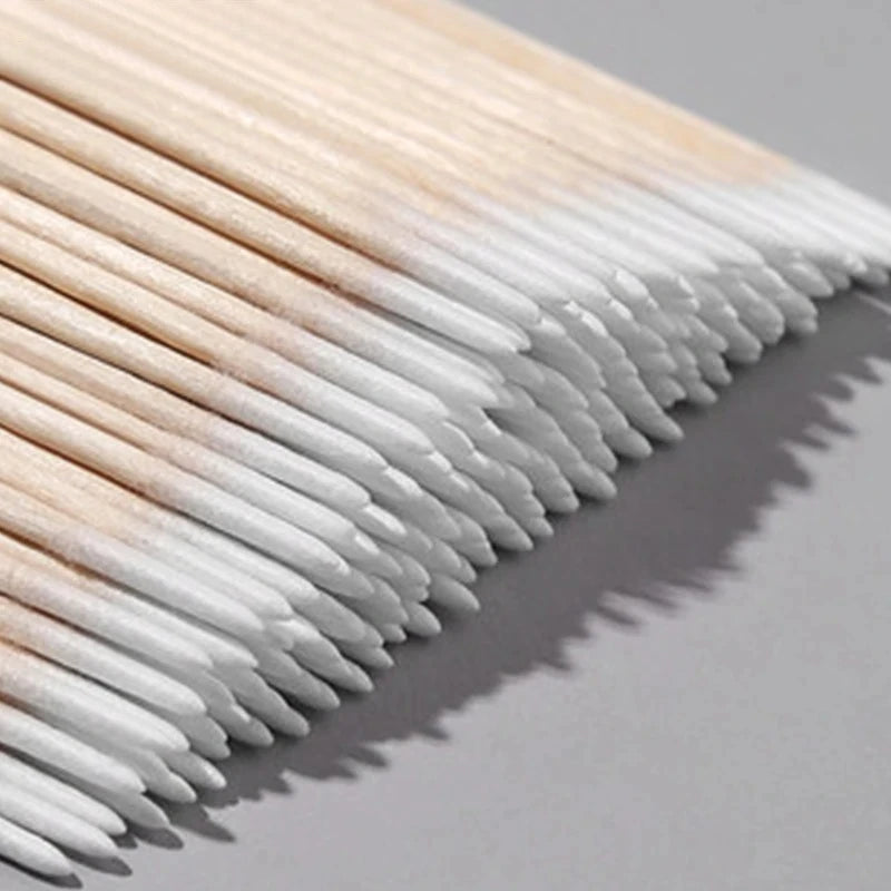 1000/200/100PCS Micro Wood Cotton Swabs Eyelash Extension Cleaning Tools Disposable Cosmetic Brush Buds for Beauty & Makeup