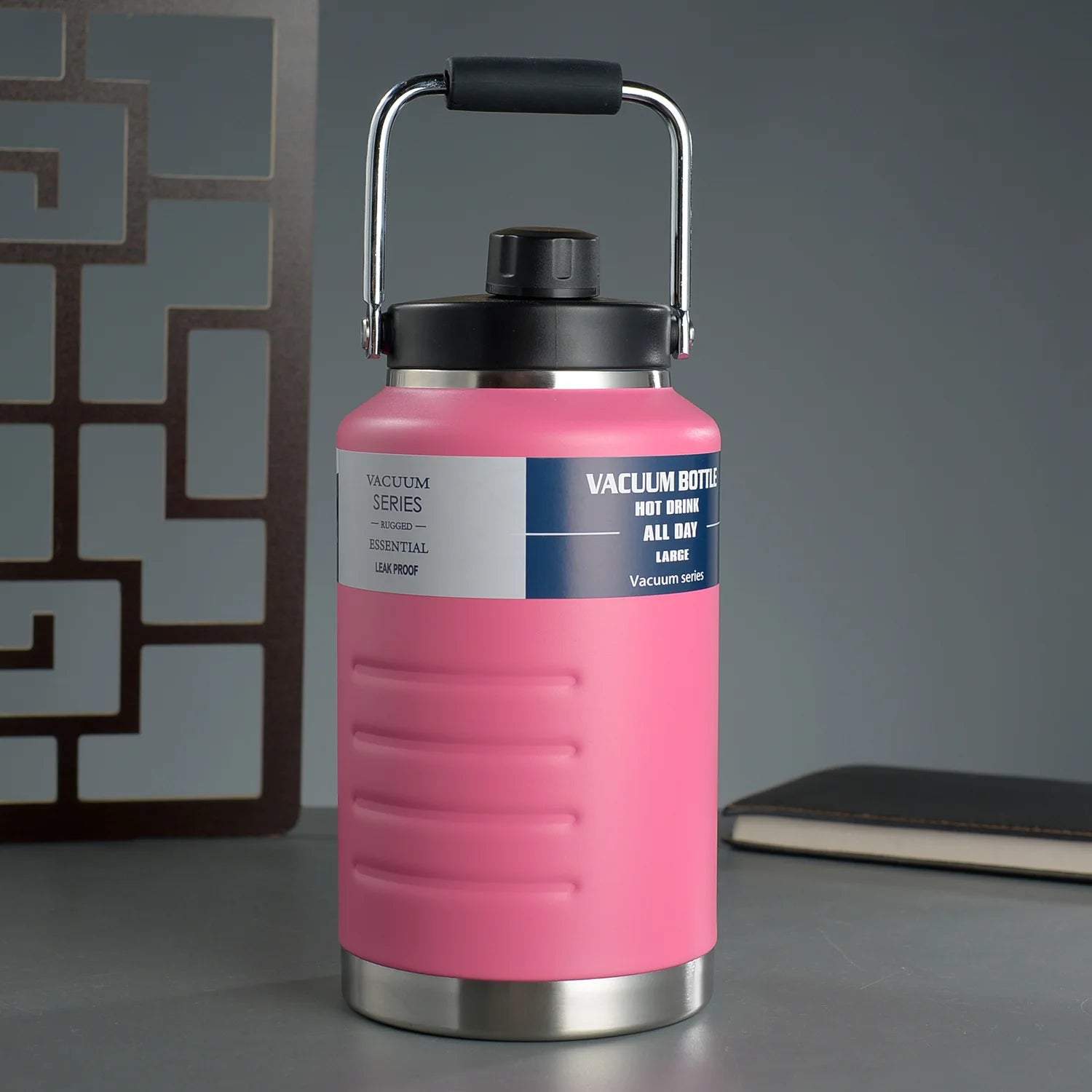 1.5L Large Capacity Vacuum Flask, 304 Stainless Steel Vacuum Bottle, Outdoor Portable Water Bucket, Handheld Sports Water Bottle
