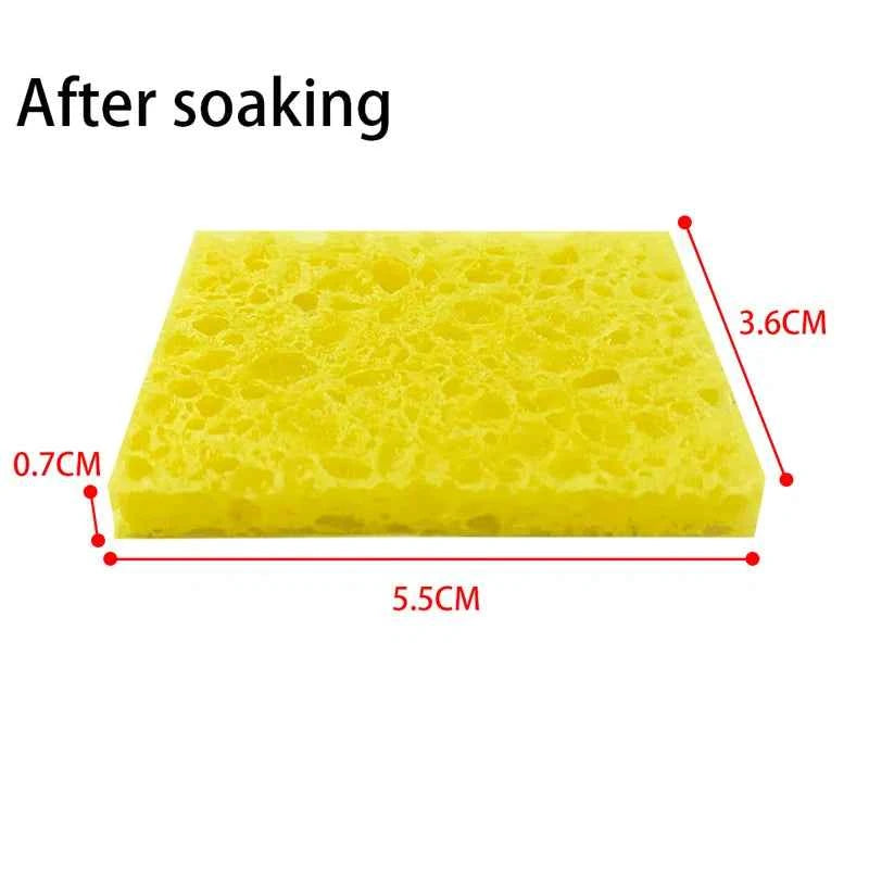 100Pcs Yellow Cleaning Sponge Cleaner for Enduring Electric Welding Soldering Iron