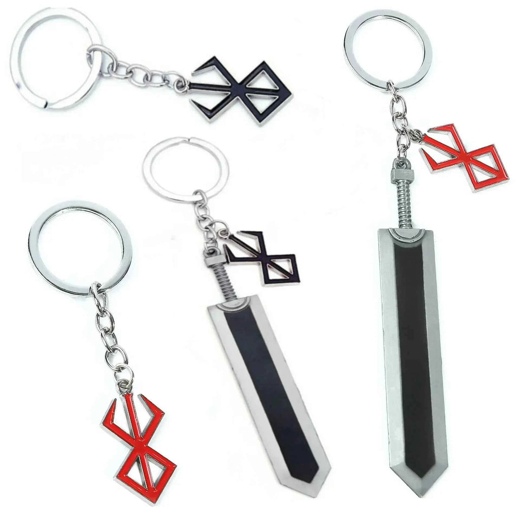 Red & Black Keychain Sword Backpack Pendant Wholesale Customized Bulk Jewelry Accessories for Men Women