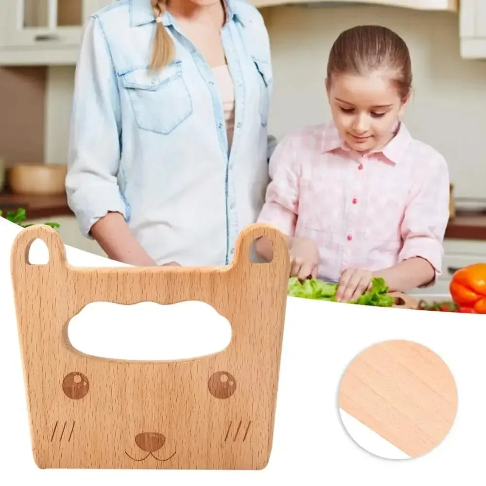 Wooden Montessori Knife Kids Cooking Toys Educational Safe Knives Cut Fruit Basic Toys & Life Skills Kitchen Tools For Toddlers