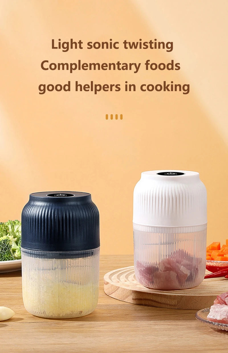 Mini Electric Garlic Masher Crusher Wireless USB Rechargeable Vegetable Chopper Garlic Crusher Food Chopper Kitchen Gadgets New