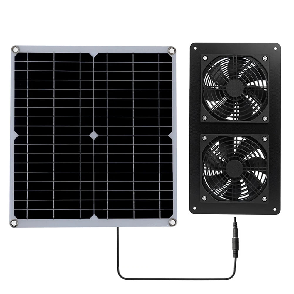 Cooling W Solar Panel Fan Outdoor Solar Exhaust Fan RV W Solar Panel Durability Greenhouses Exterior Laminated Chicken Coops
