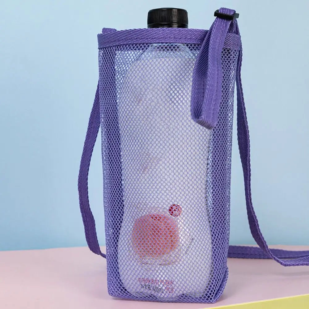 Outdoor Sport Water Bottle Cover Sport Camping Accessories Cup Sleeve Mesh Cup Sleeve Pouch With Strap Cup Accessories