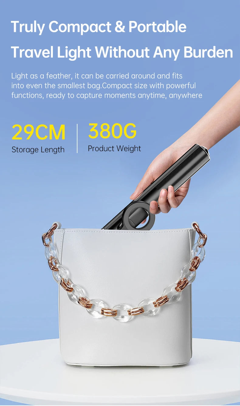 1.8m Extendable Double-sided Magnetic Phone Selfie Stick with Remote Auto-Open Tripod for iPhone 17/16/15 Live Streaming Vlog
