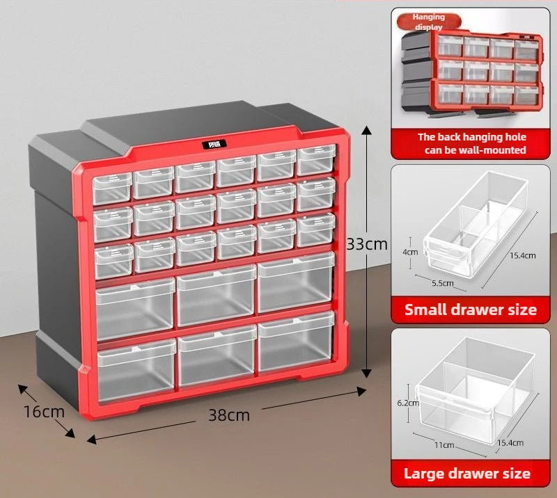 Hardware Toolbox Hanging Design Tool Parts Box Drawer-type Classification Storage Box Sturdy and Durable Tools Packaging